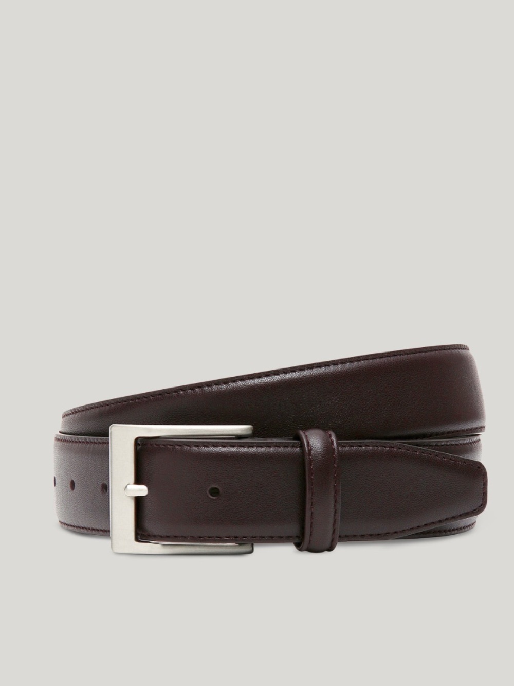 Lejon Dark Brown Aniline Leather Executive Belt with Silver Buckle